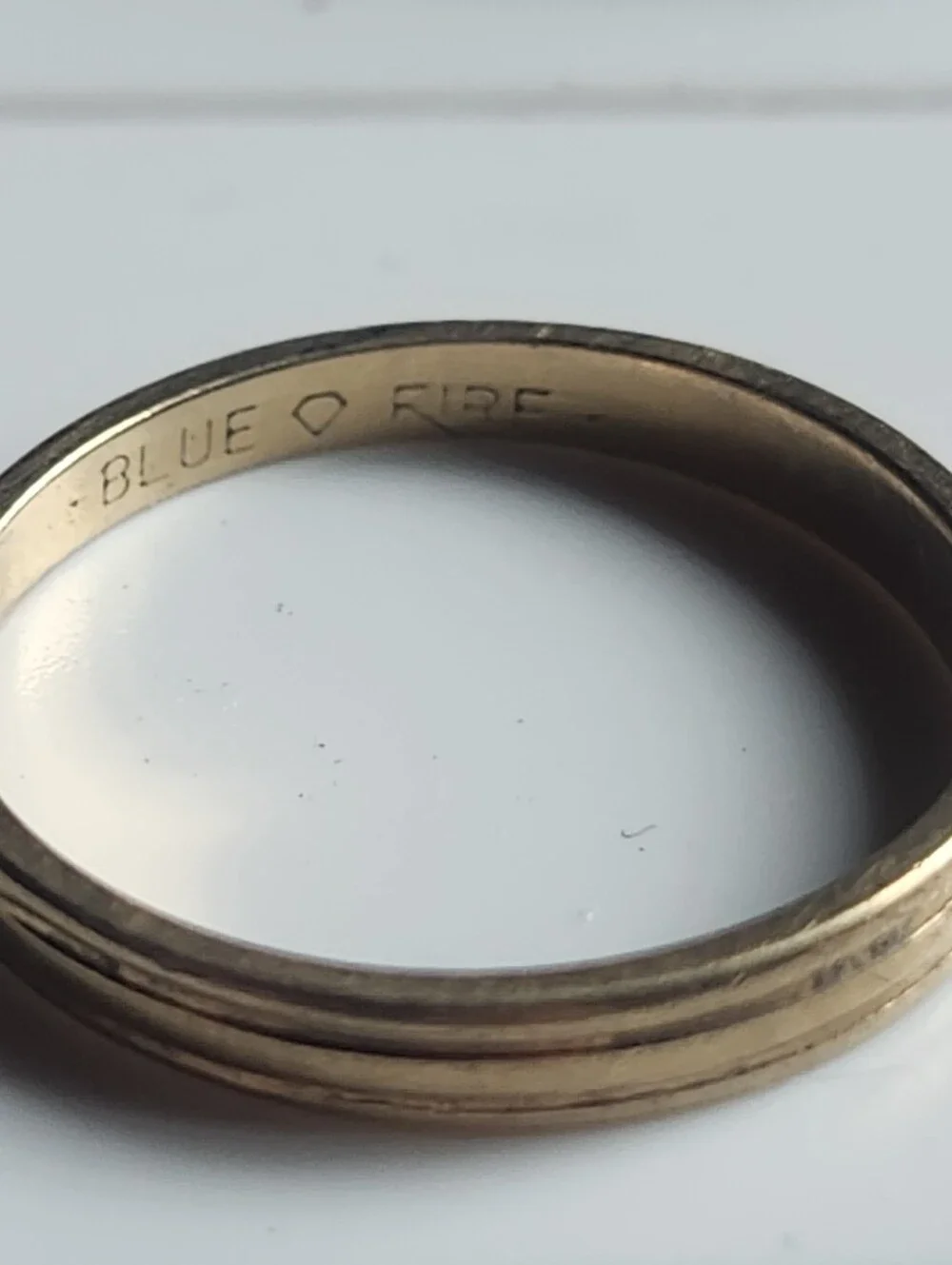 Blue Fire 14K Gold  Band Ring - Size 5.5